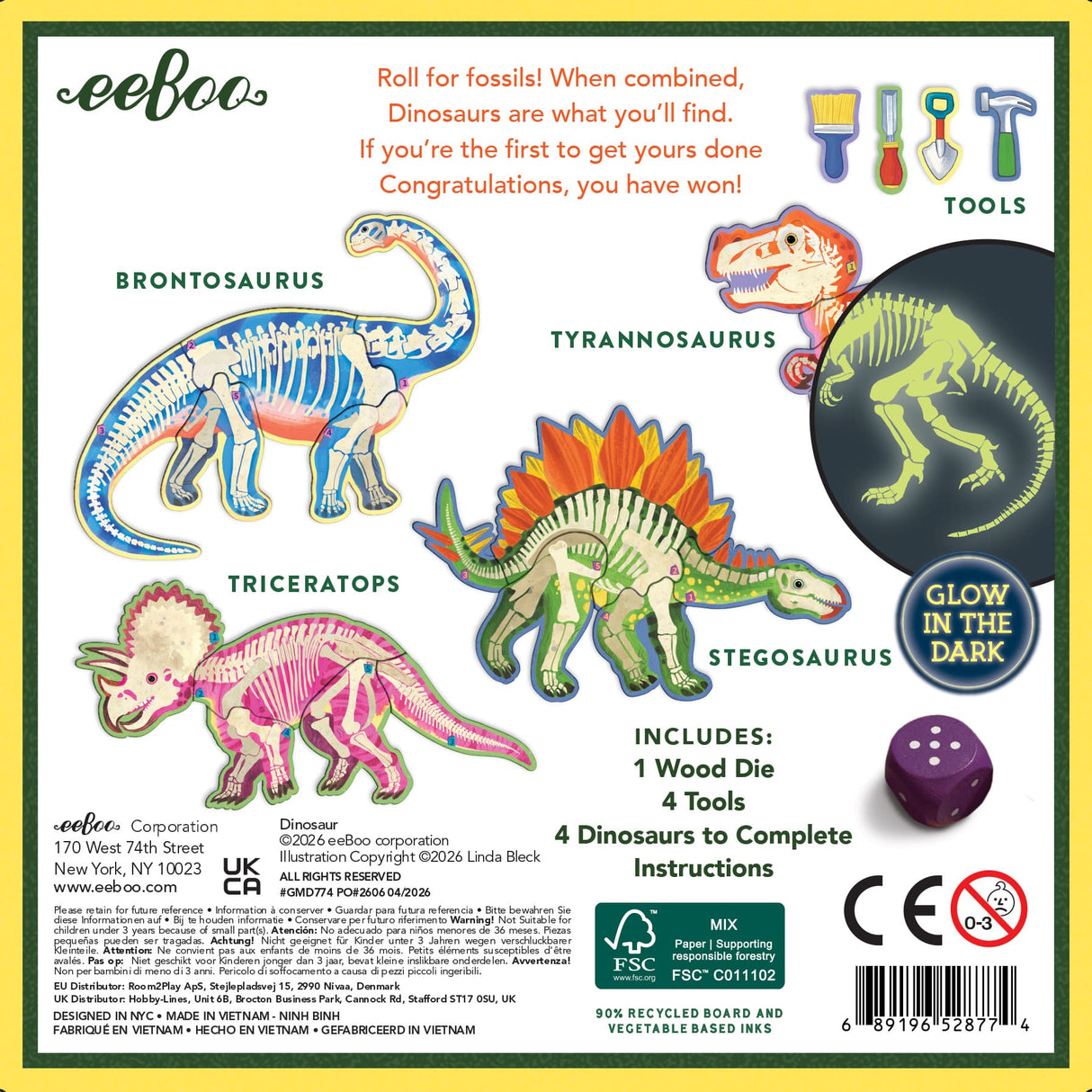 eeBoo: Roll for the Whole Dice Game - Dinosaur