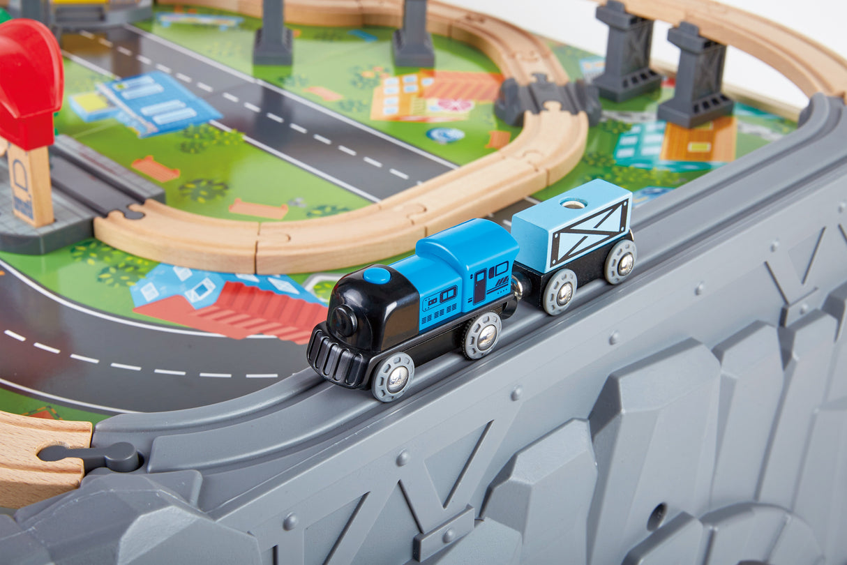 Hape: 70pc Railway Train and Table Set