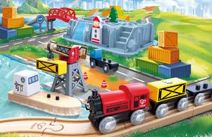 Hape: Railway Bucket Harbor Set