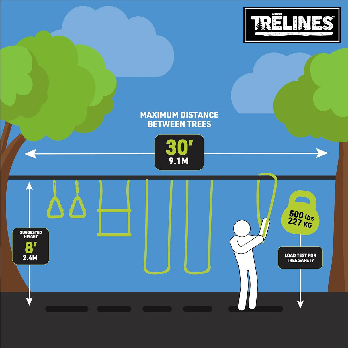 Trelines: Swingset Gymnastics Line 11m