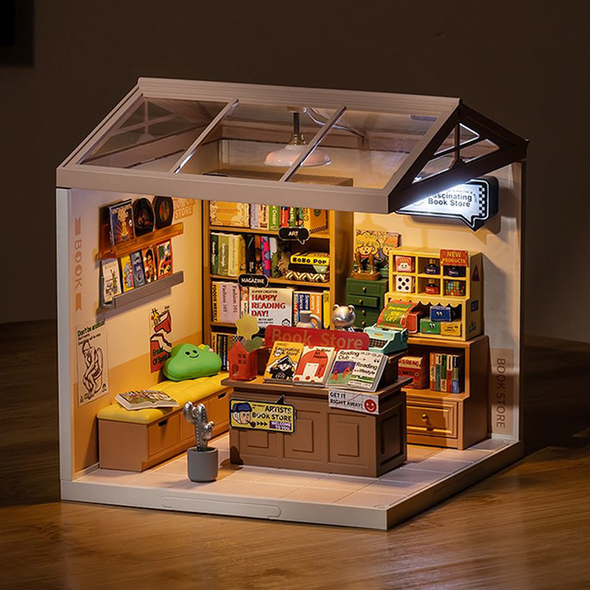Rolife Fascinating Book Store DIY Miniature Puzzle - (DW004)