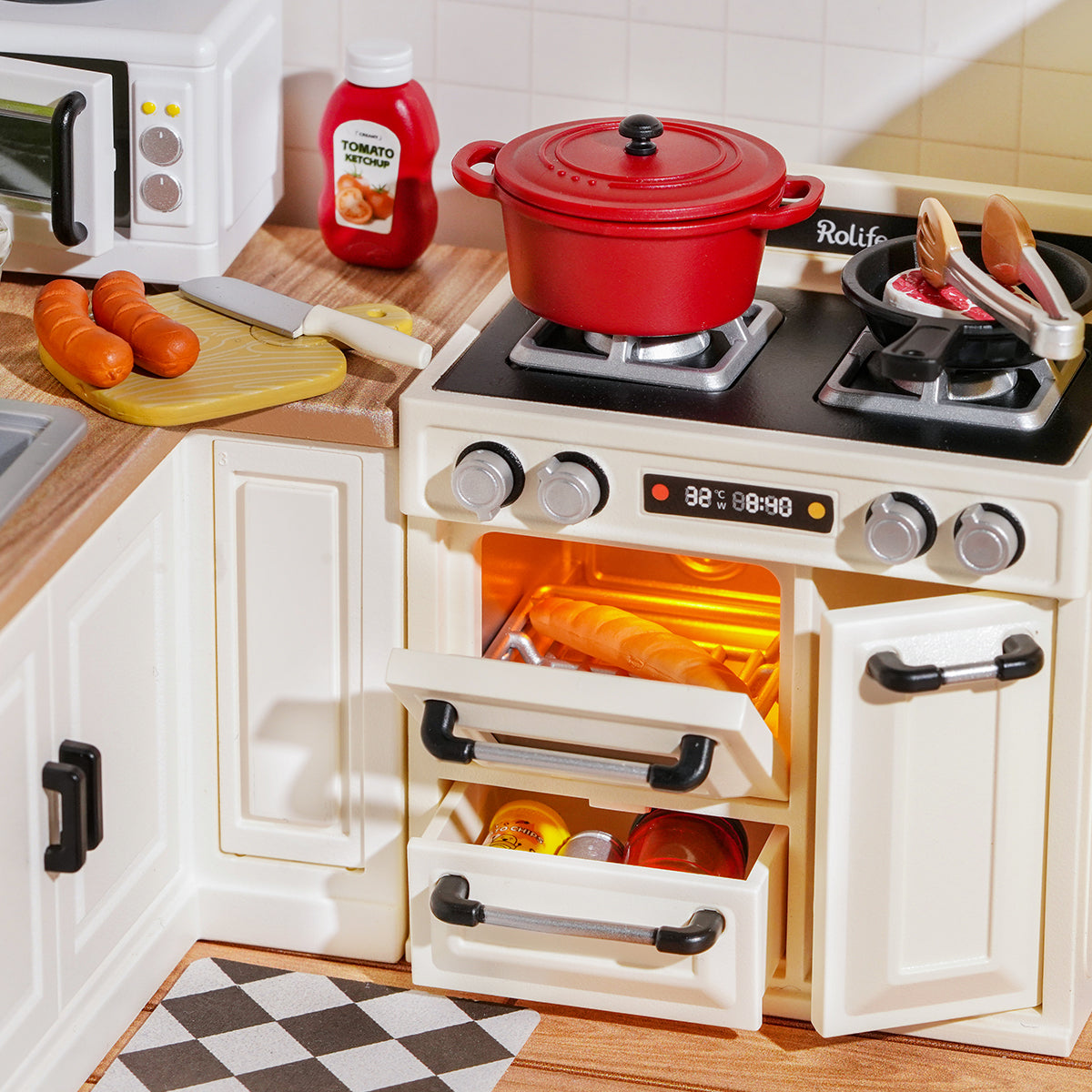 Rolife: Happy Meals Kitchen - Super Store Plastic DIY Miniature Puzzle