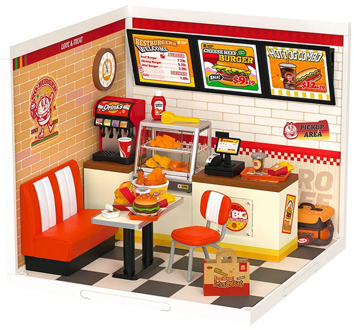 Rolife Yum Yum Burgers DIY Plastic Miniature Puzzle - (DW010)