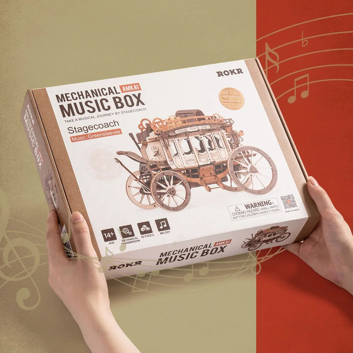 Rokr: Stage Coach DIY Miniature Puzzle Kit - (AMKA1)