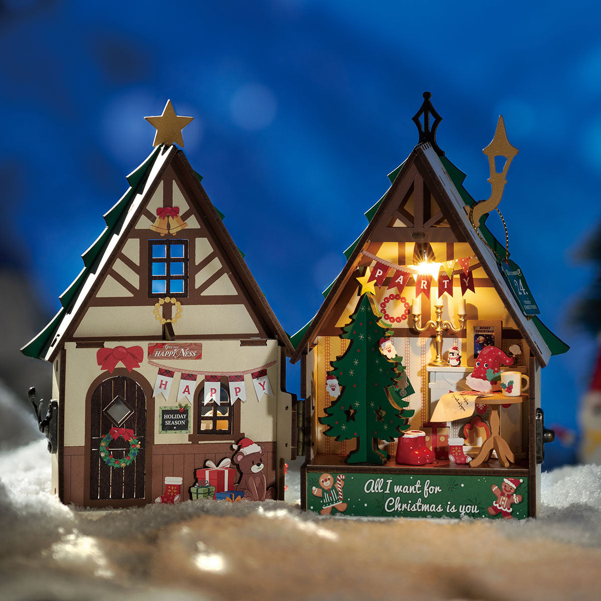 Rolife: Twinkling Christmas House DIY Miniature Puzzle Kit - (DS036)