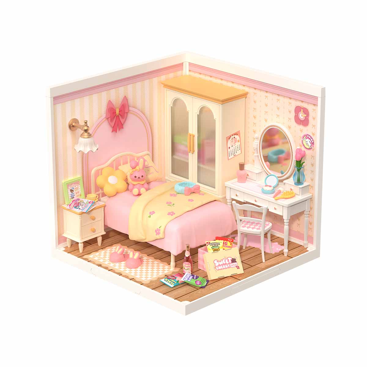 Rolife: Lovely Pink Bedroom - Super Store Plastic DIY Miniature Puzzle