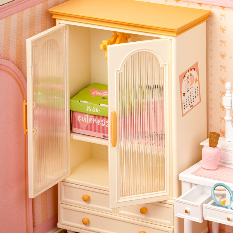 Rolife: Lovely Pink Bedroom - Super Store Plastic DIY Miniature Puzzle