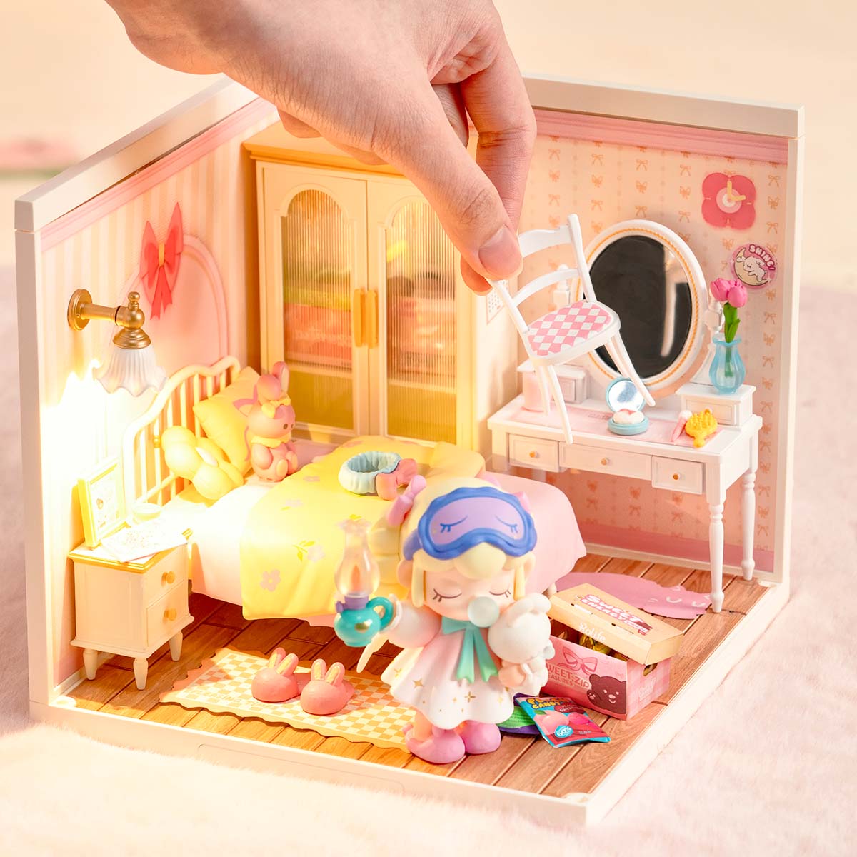 Rolife: Lovely Pink Bedroom - Super Store Plastic DIY Miniature Puzzle