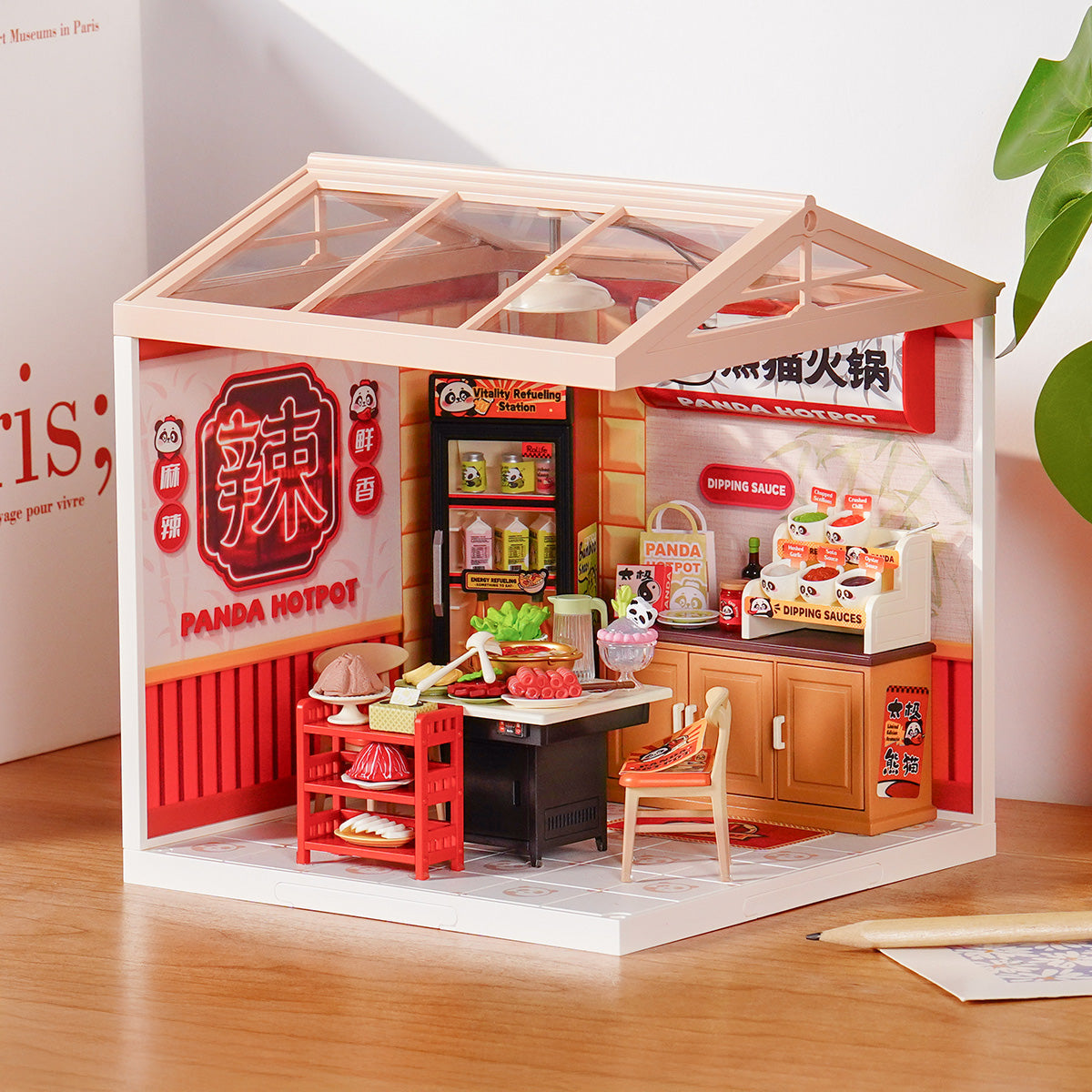 Rolife: Panda Hot Pot - Super Store Plastic DIY Miniature Puzzle