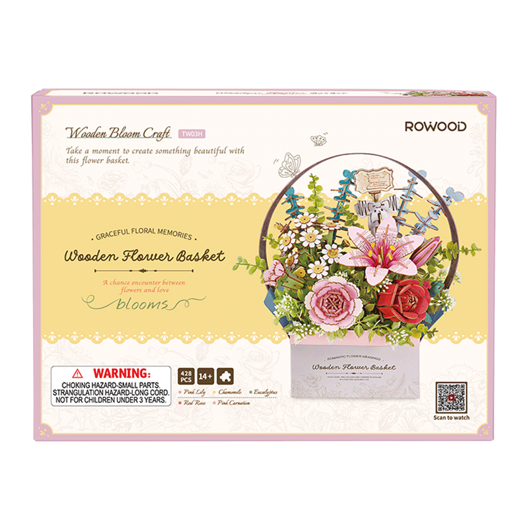 Rolife: Wooden Flower Basket DIY Miniature Puzzle Kit - (TW03H)
