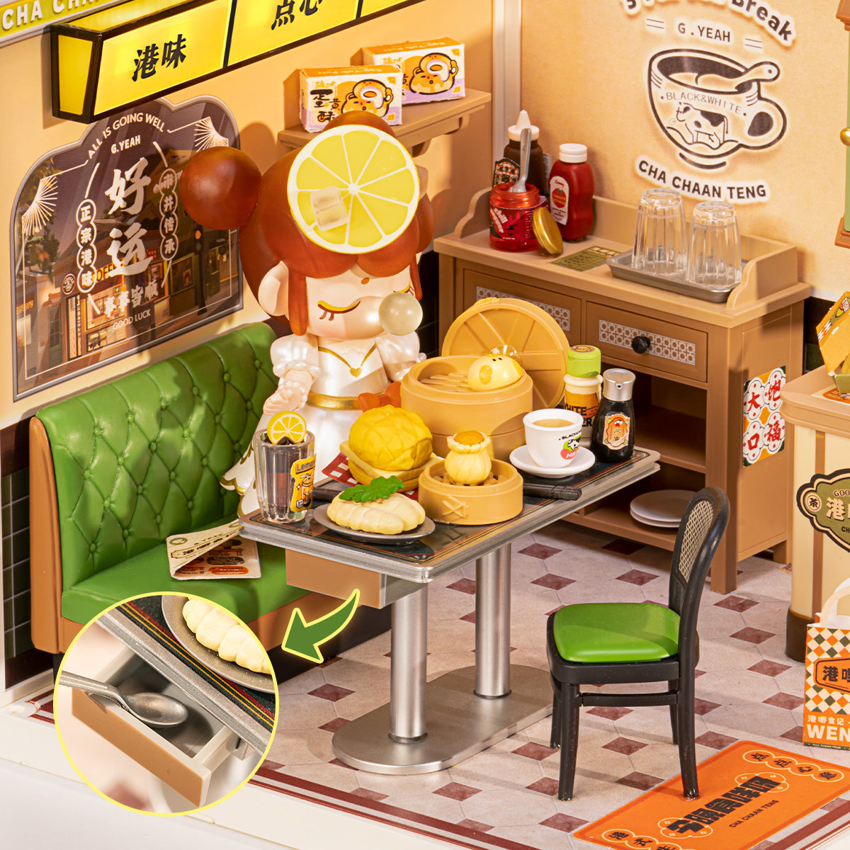 Rolife: Hong Kong Bites Cafe - Super Store Plastic DIY Miniature Puzzle