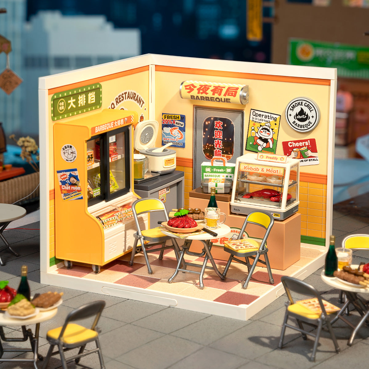 Rolife: Night Out Food Stall - Super Store Plastic DIY Miniature Puzzle