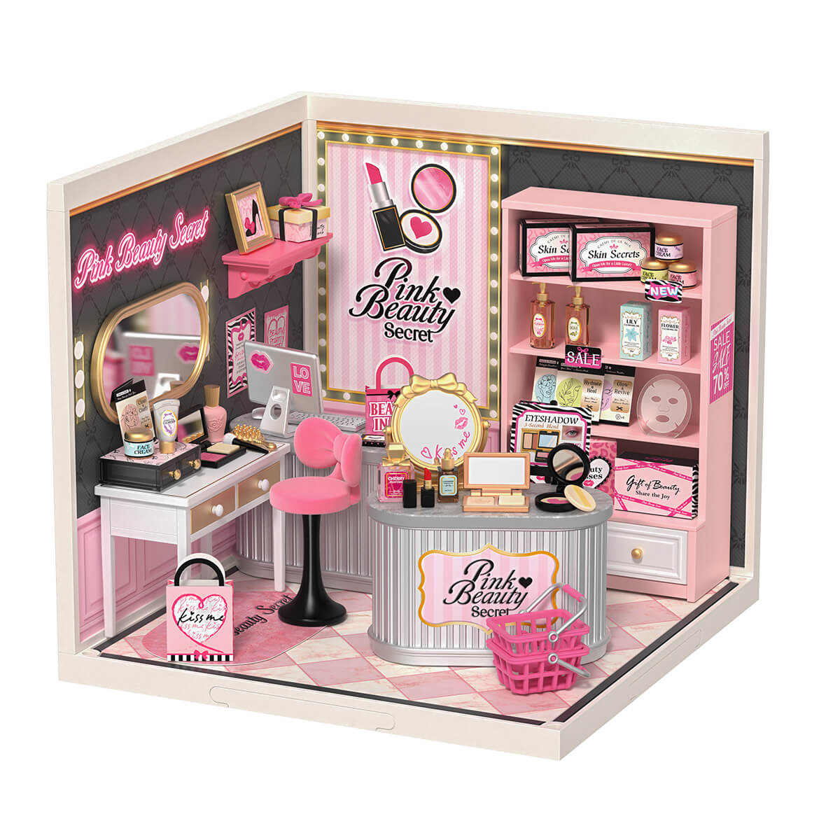Rolife: Pink Beauty Secret - Super Store Plastic DIY Miniature Puzzle