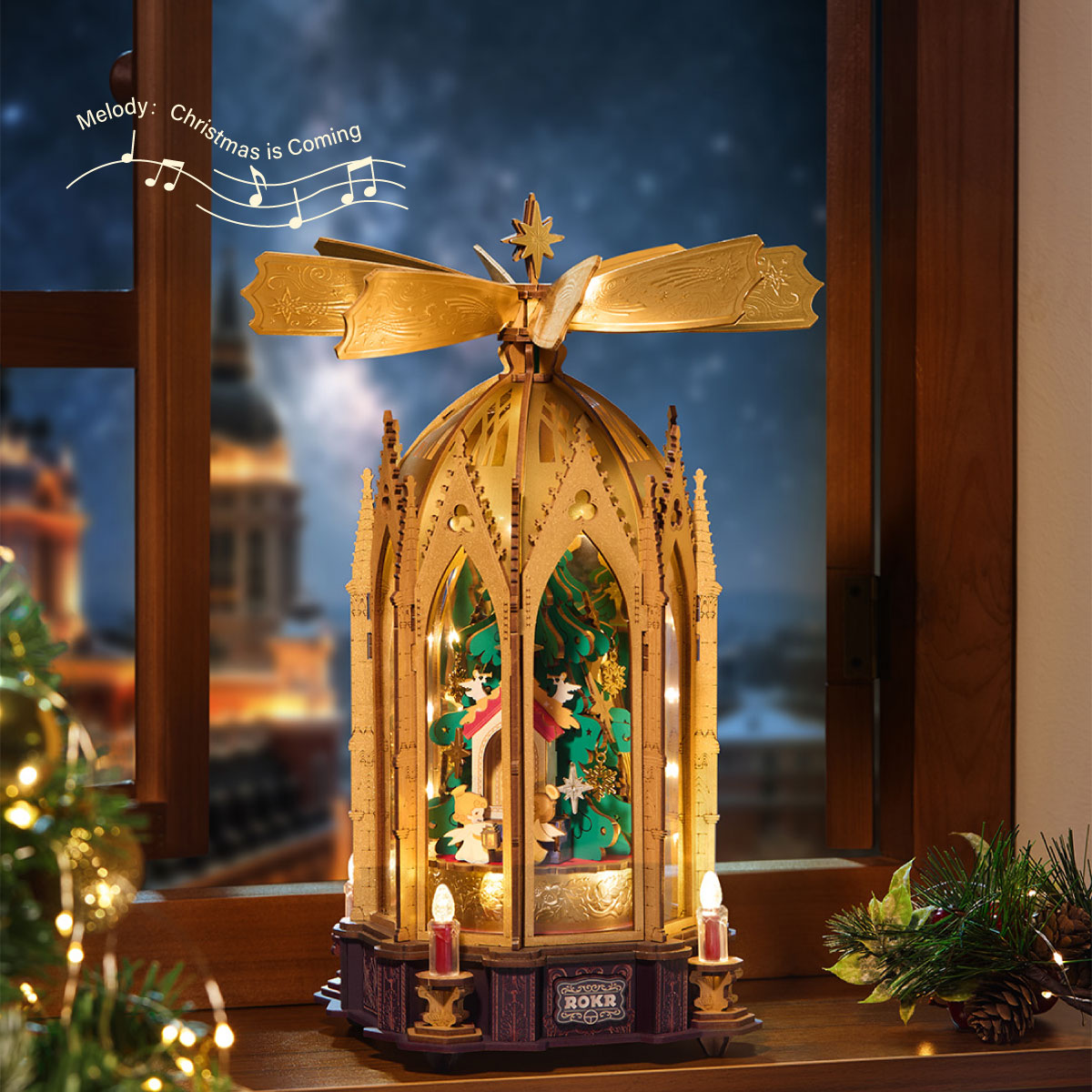 Rolife: Blessed Christmas Pyramid DIY Miniature Puzzle Kit - (AMB01)