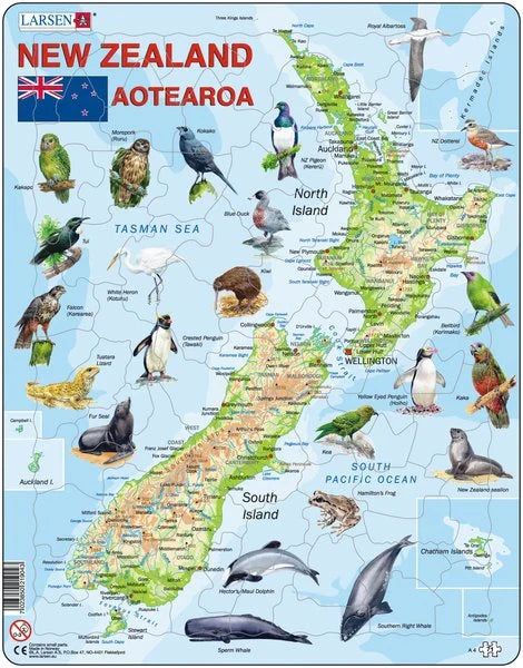 Map of New Zealand - Frame Tray Puzzle
