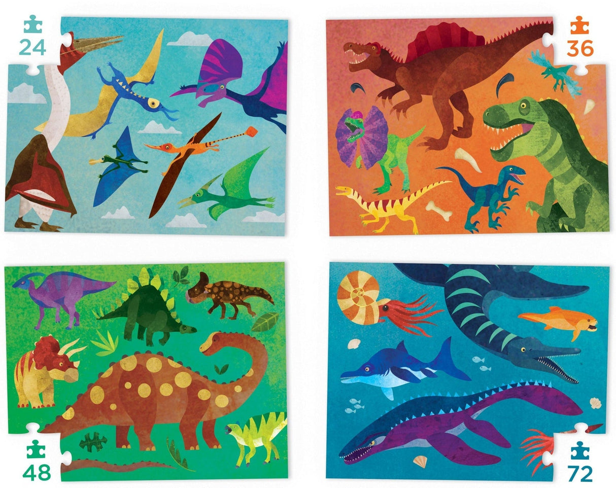 Crocodile Creek: Four Puzzles - Dinosaurs (24pc, 36pc, 48pc & 72pc)