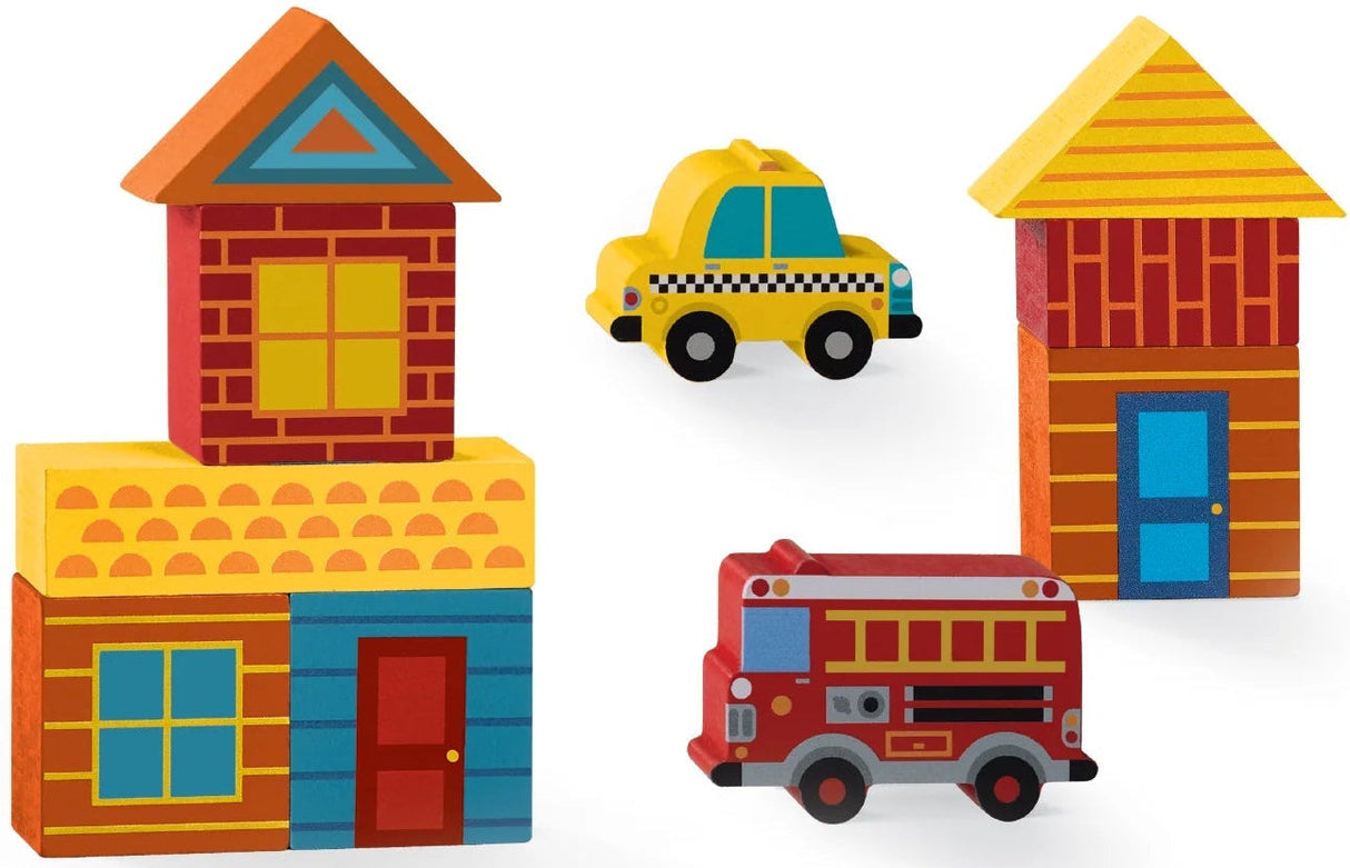 Crocodile Creek: Build & Play Mini Wood Blocks - Busy City