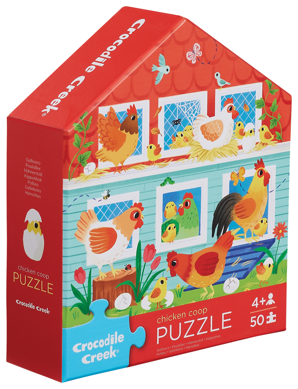 Crocodile Creek: 50pc Flat House Puzzle - Chicken Coop