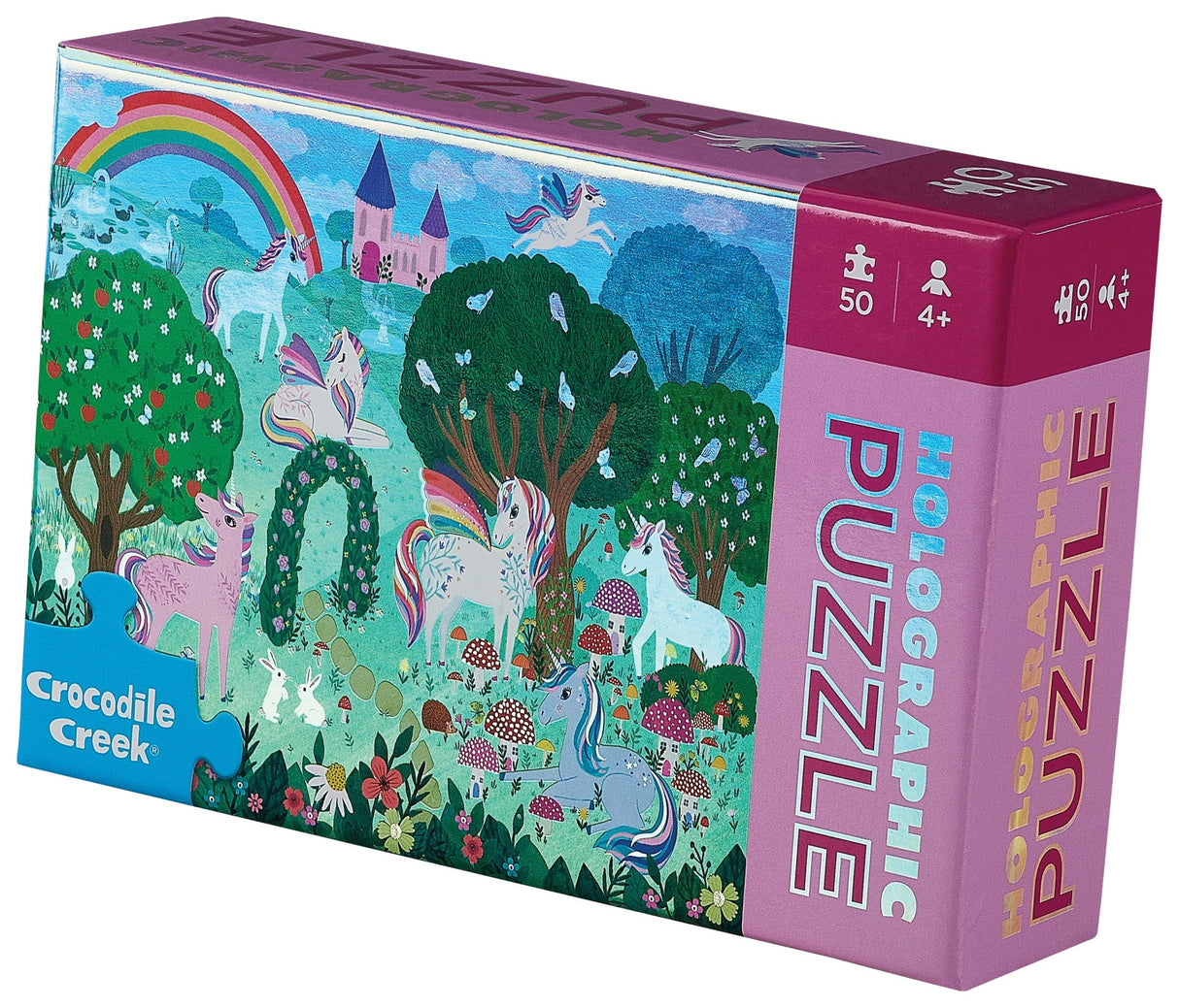 Crocodile Creek: 50pc Holographic Puzzle - Sparkling Unicorn