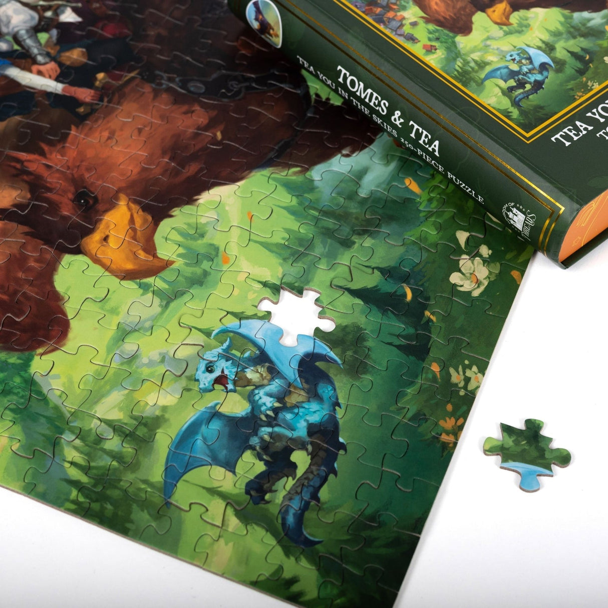 Kingdom of Threads: Tea You in the Skies Keepsake Puzzle | Tomes & Tea - 250 Pieces