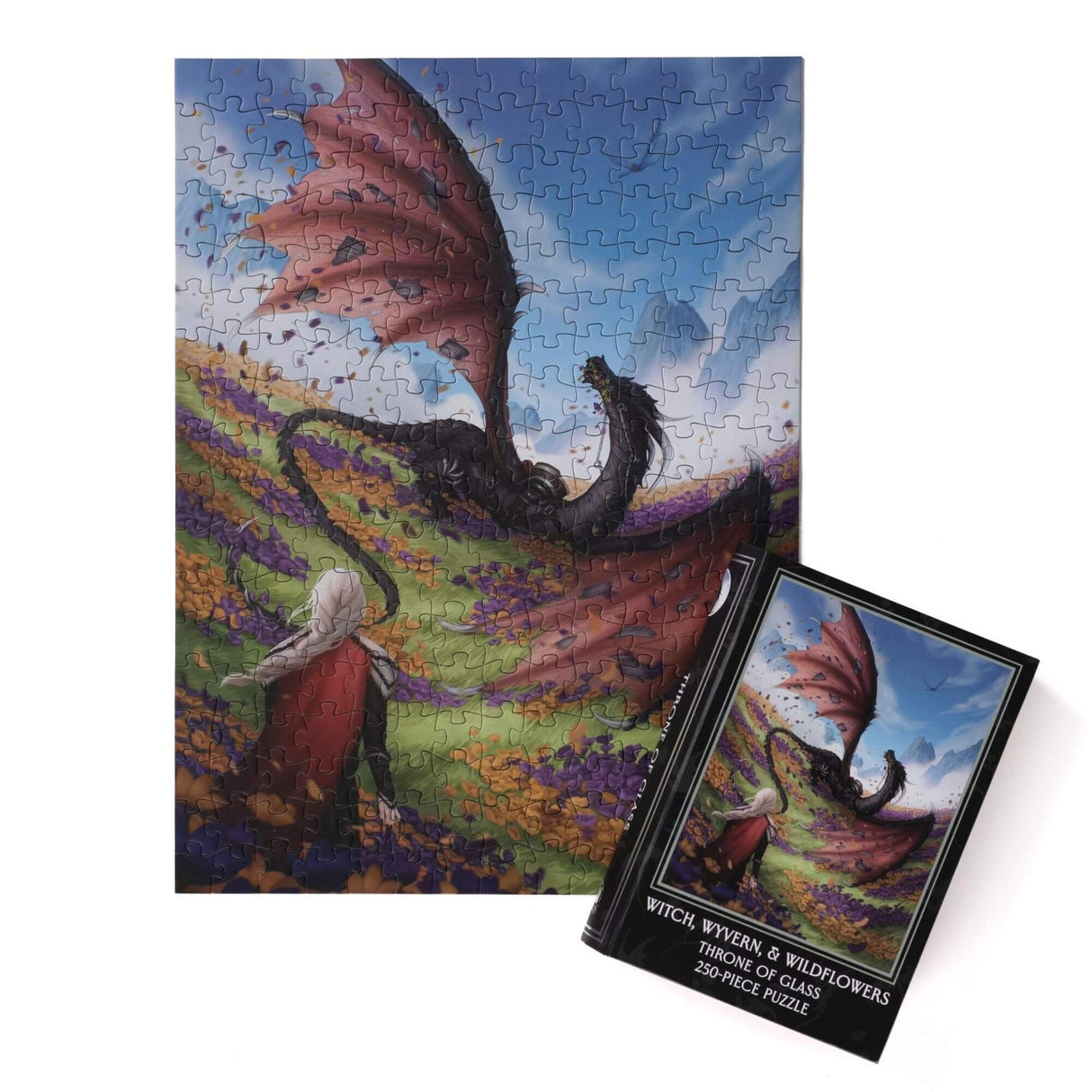 Kingdom of Threads: Witch, Wyvern & Wildflowers Keepsake Puzzle | Throne of Glass - 250 Pieces