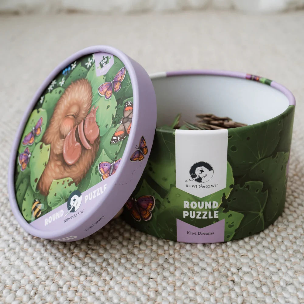 Kiwi Chick Nap Round Puzzle - 100 piece