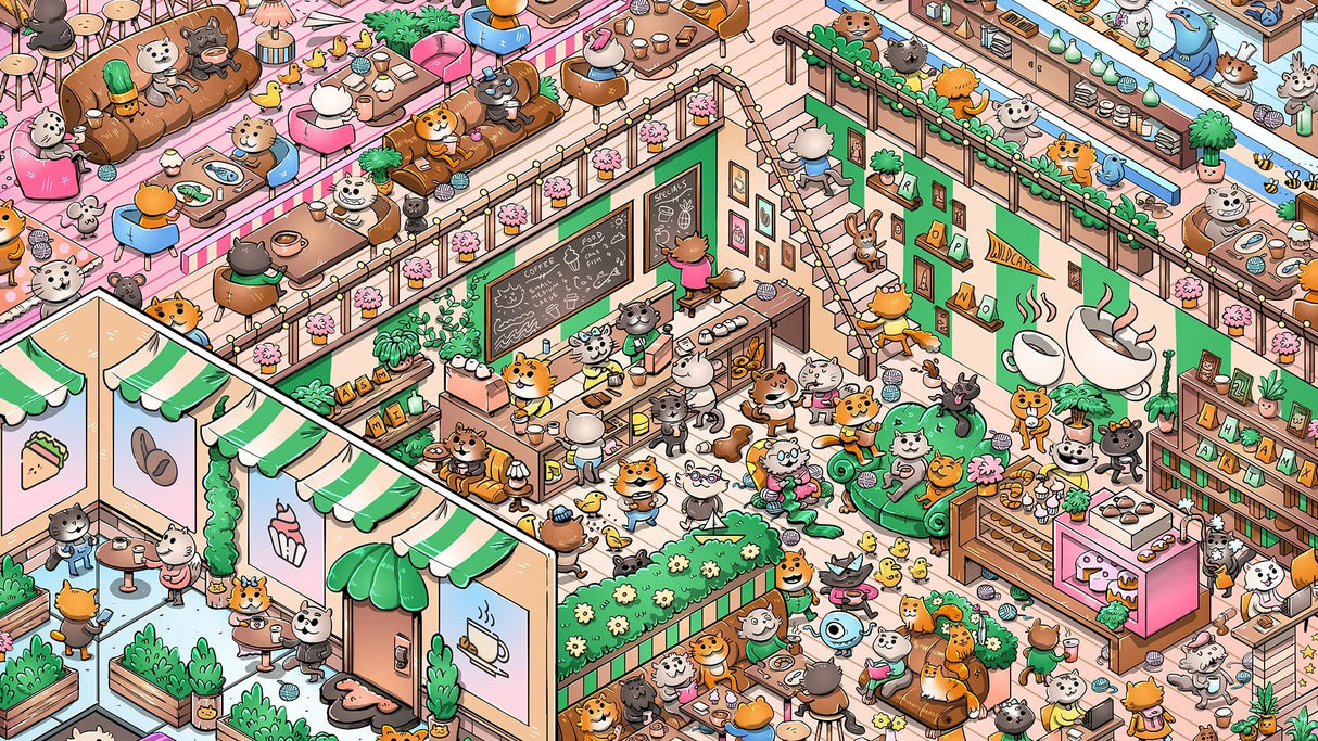 Vizzles Kitty Cafe 1000pc Jigsaw Puzzle