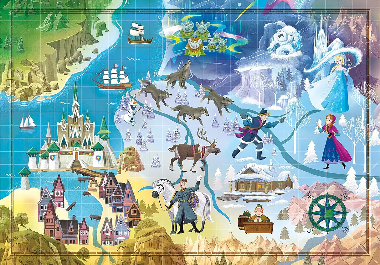 Clementoni Disney Frozen Jigsaw Puzzle - 1000 Piece - Disney Maps - (39666)
