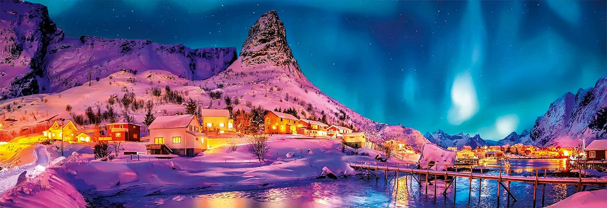 Clementoni Colourful Night over Lofoten Islands Jigsaw Puzzle - 1000 Piece - Panorama - High Quality Collection - (39747)
