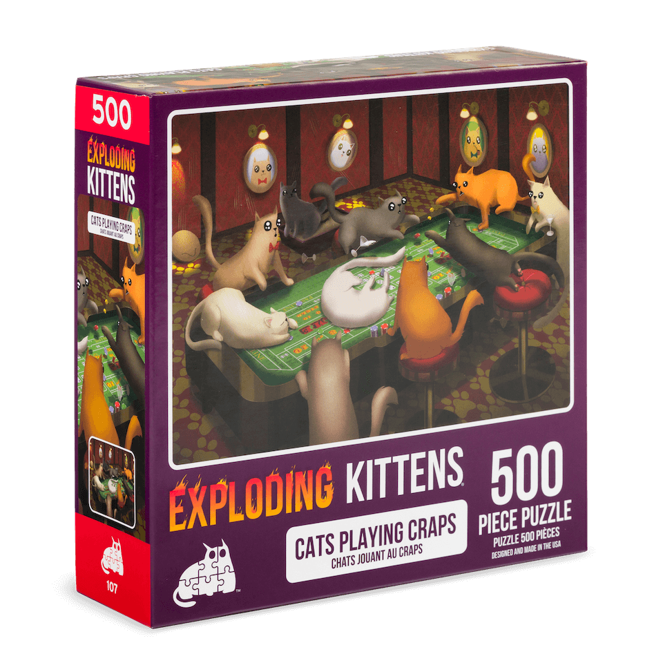 Exploding Kittens Puzzle Cats Playing Craps 1,000 pieces