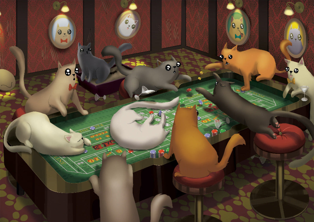 Exploding Kittens Puzzle Cats Playing Craps 1,000 pieces
