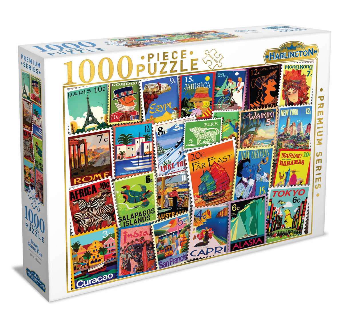 Harlington Thomas Kinkade PQ Travel Stamp Fun 1000 pieces