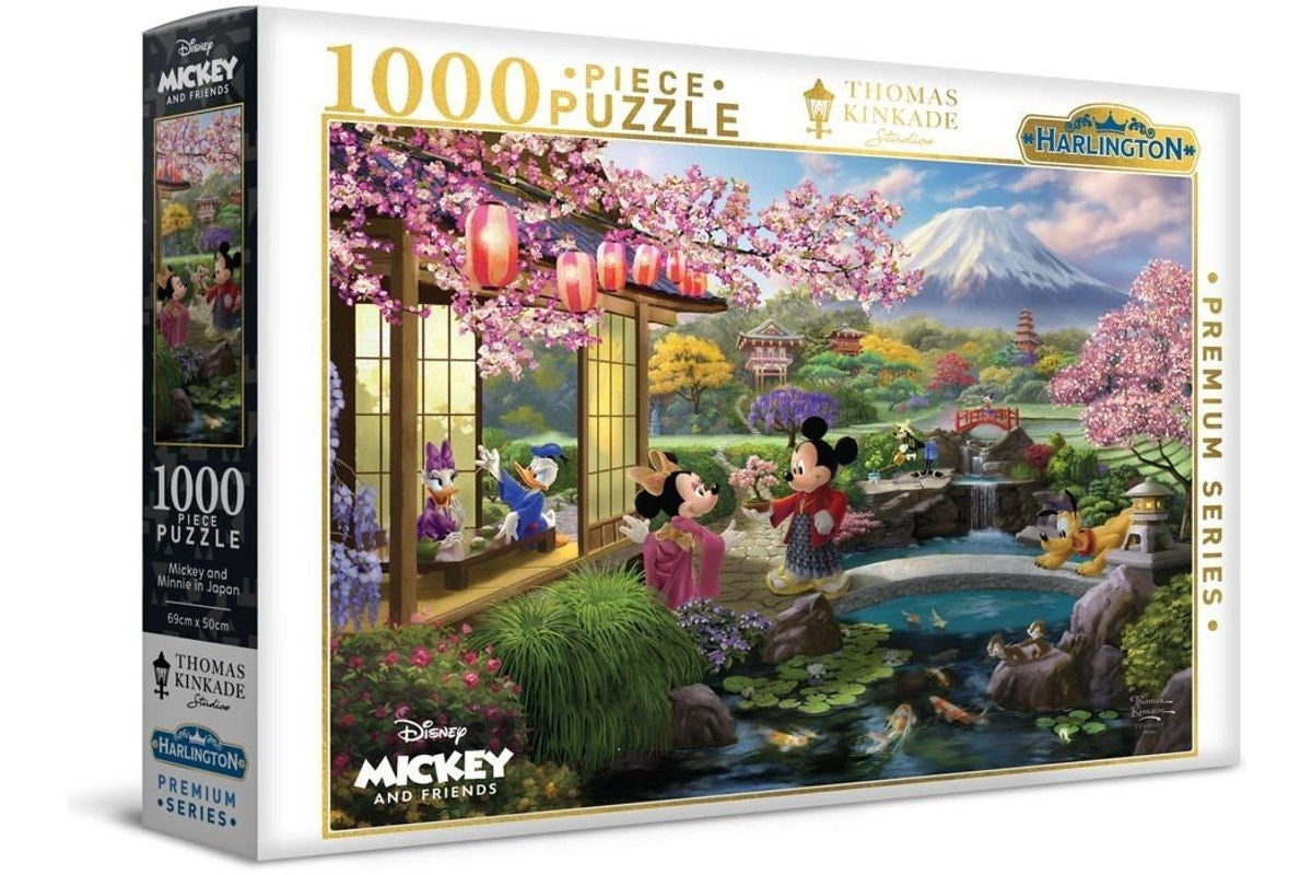 Harlington Thomas Kinkade Puzzle Disney Mickey and Minnie in Japan 1,000 Pieces