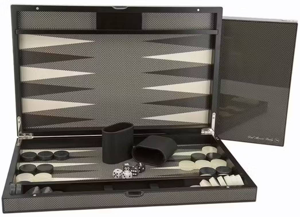 Dal Rossi 18" Carbon Fibre Finish Backgammon