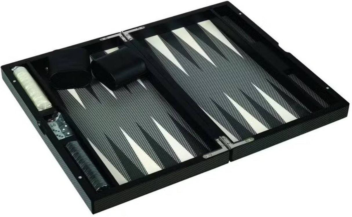 Dal Rossi 18" Carbon Fibre Finish Backgammon