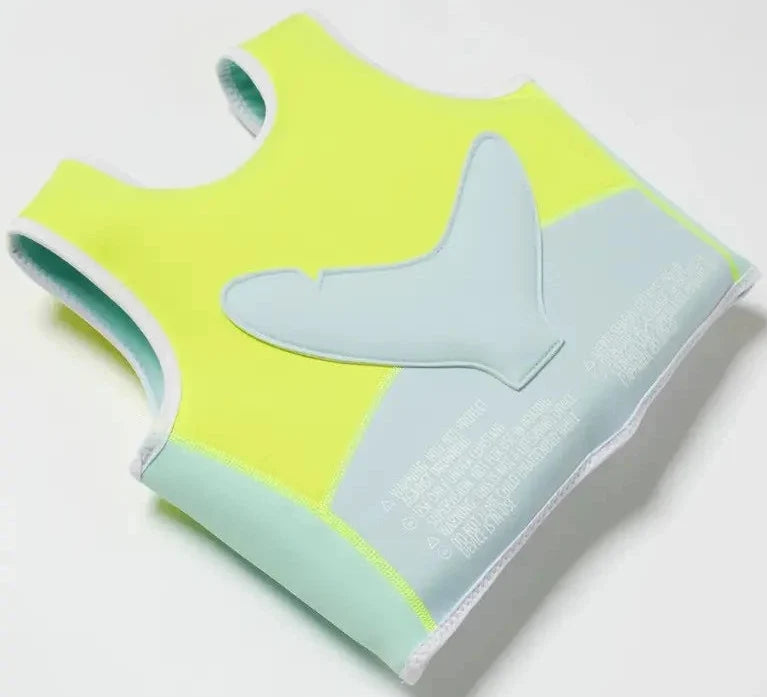 Sunnylife: Salty the Shark Swim Vest 2-3 Years - Aqua Neon Yellow