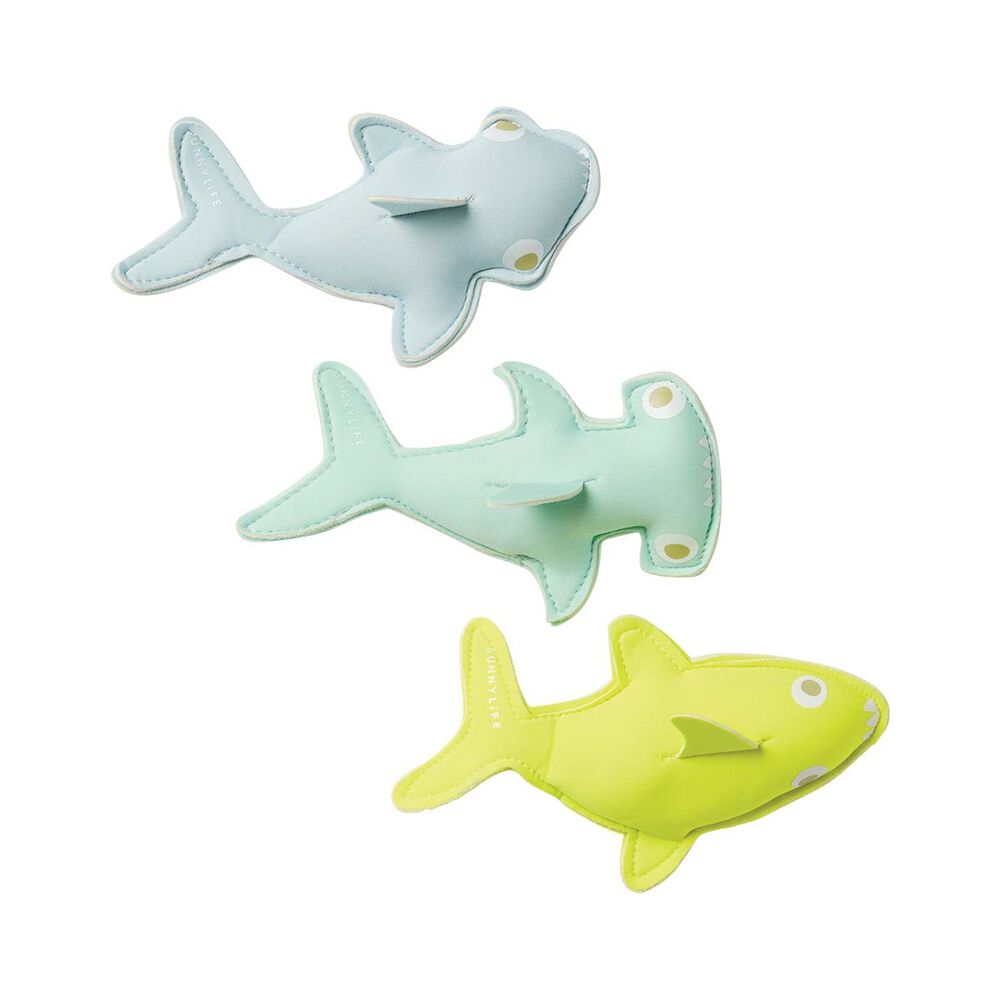 Sunnylife: Salty the Shark Dive Buddies Aqua Neon Yellow Set of 3