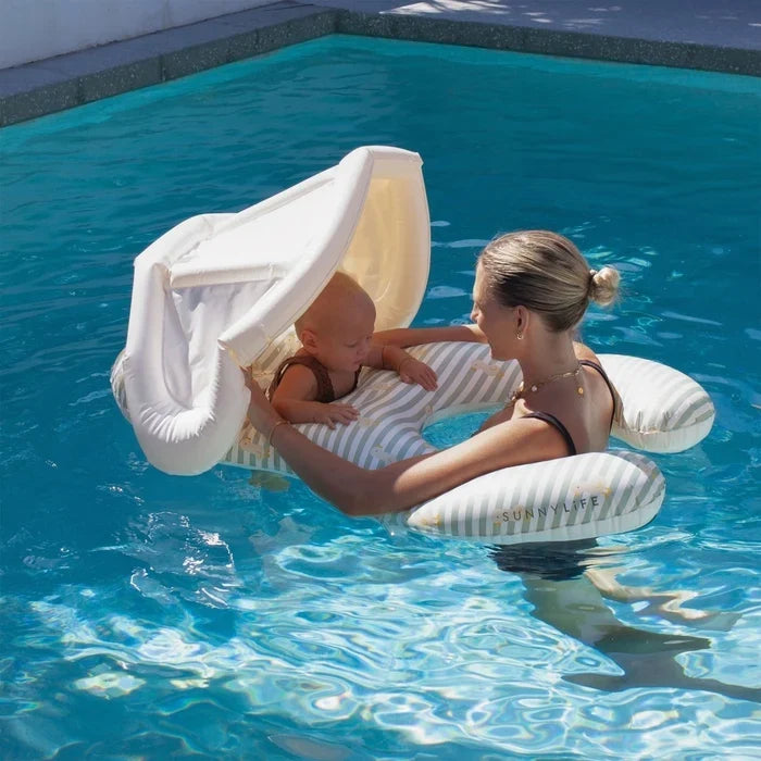 Sunnylife: Float Together Baby Seat Duck - Sage Stripe