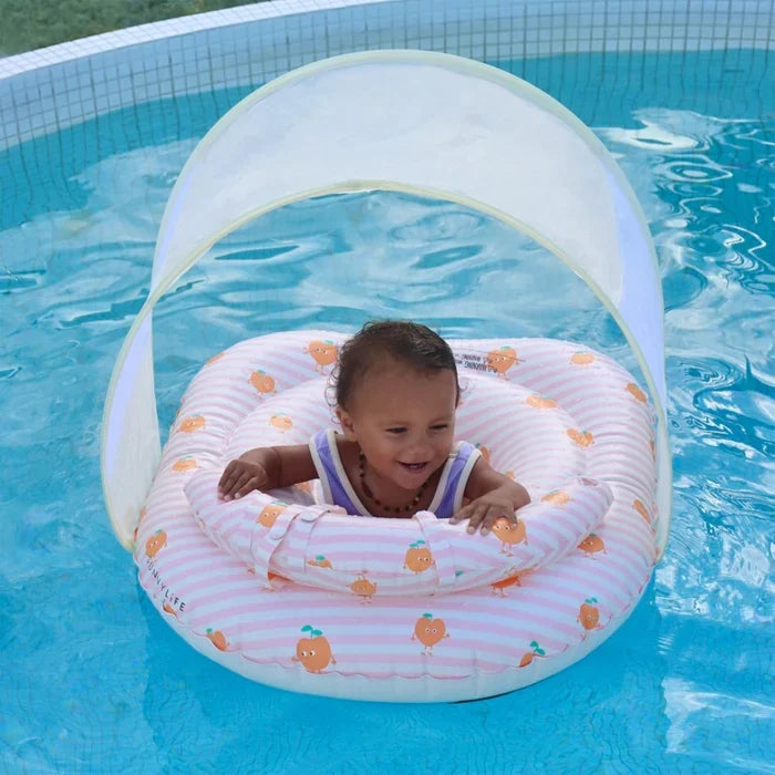Sunnylife: Interactive Baby Float Poppy the Peach - Pink Stripe