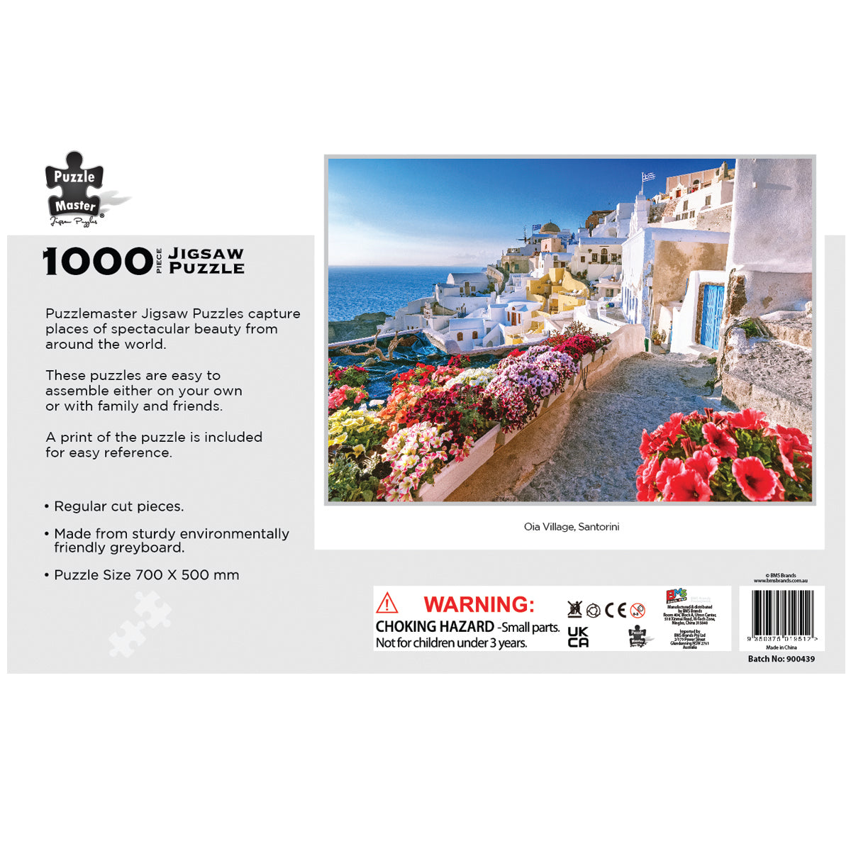 Puzzle Master 1000pc Puzzle - Oia Village Santorini - Augmented Reality Edition