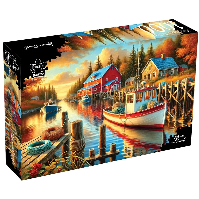 Puzzle Master 1000pc Puzzle - Life on a Canal - Augmented Reality Edition