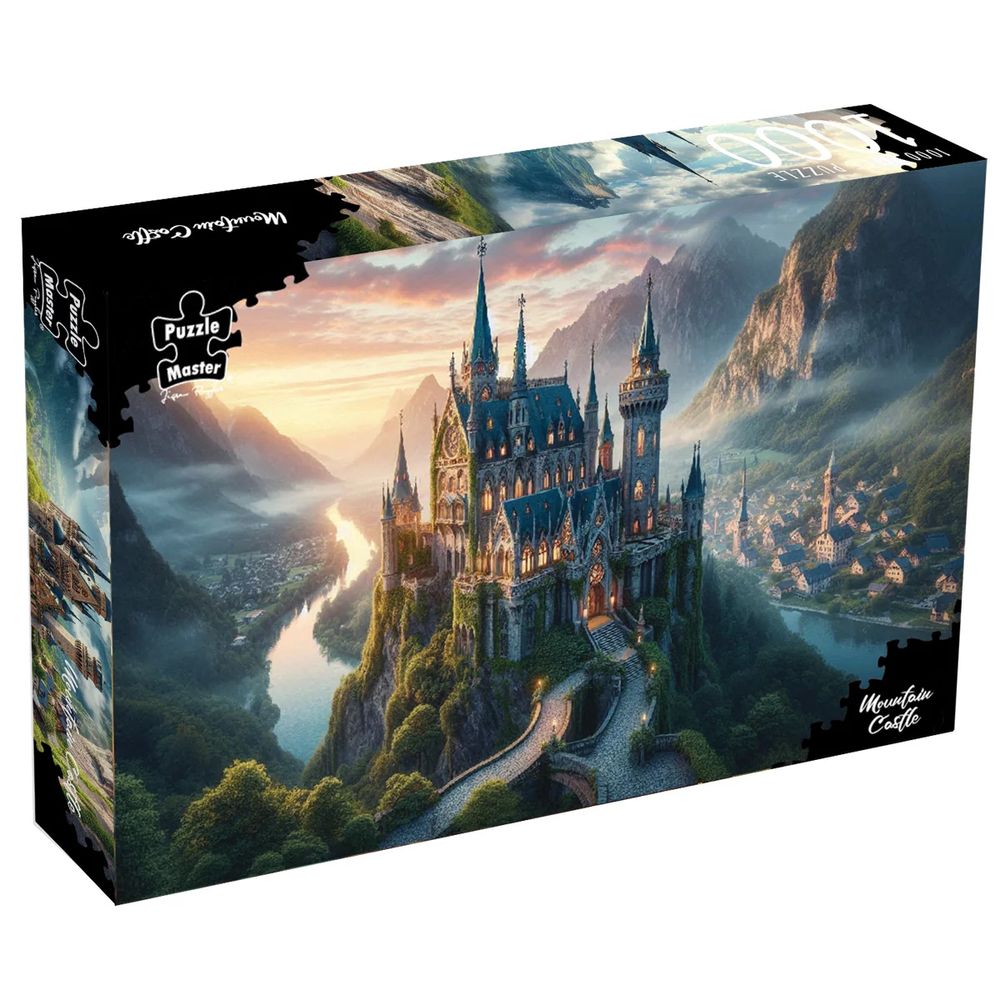 Puzzle Master 1000pc Puzzle - Mountain Castle - Augmented Reality Edition