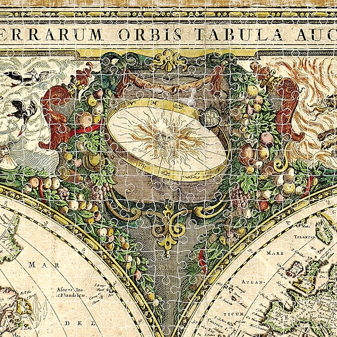 Mindbogglers Gold 1500pc Puzzle - Vintage World Map