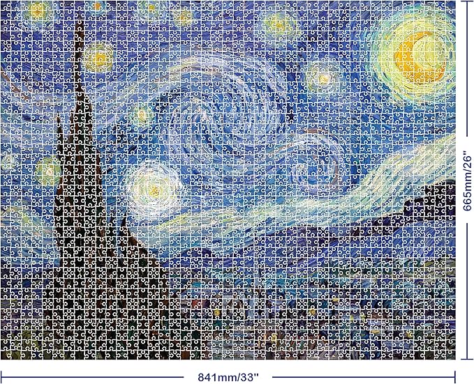 Mindbogglers Gold 1500pc Puzzle - Starry Night by Van Gogh