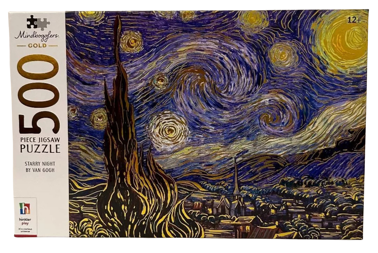 Mindbogglers Gold 500pc Puzzle - Starry Night by Van Gogh