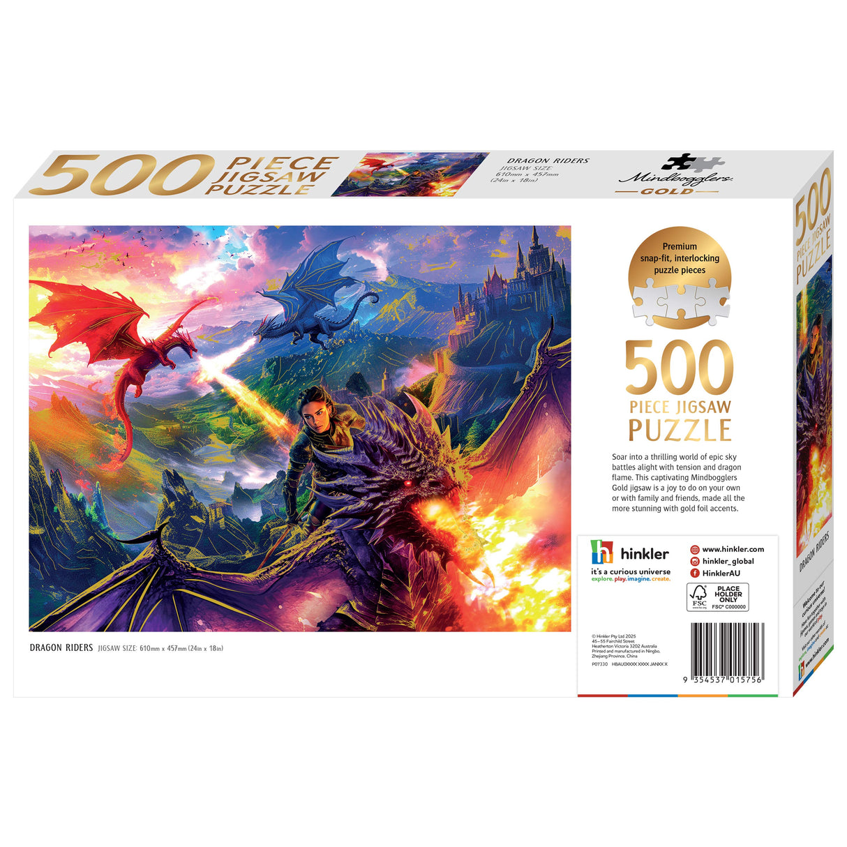 Mindbogglers Gold 500pc Puzzle - Dragon Riders