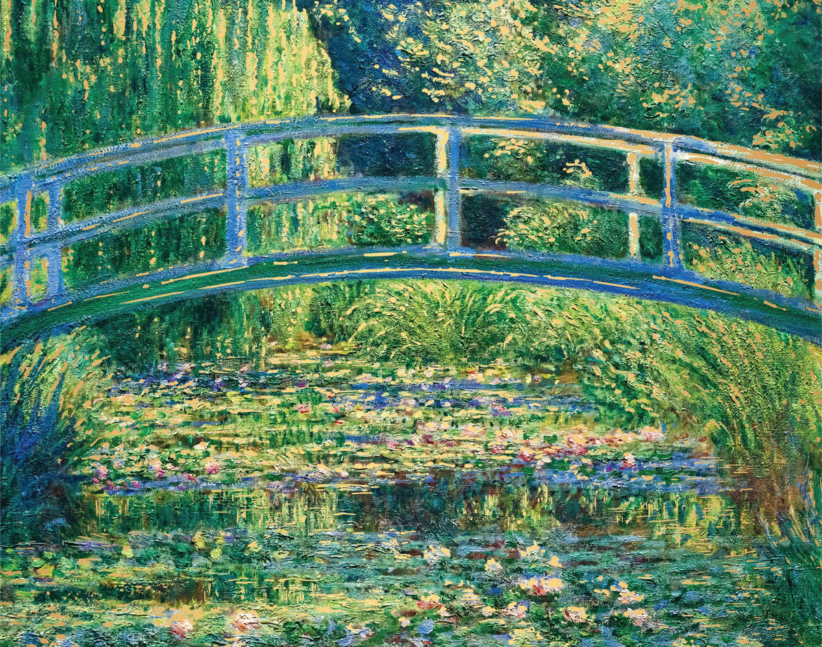 Mindbogglers Gold 1000pc Puzzle - Bridge Over a Pond of Water Lilies