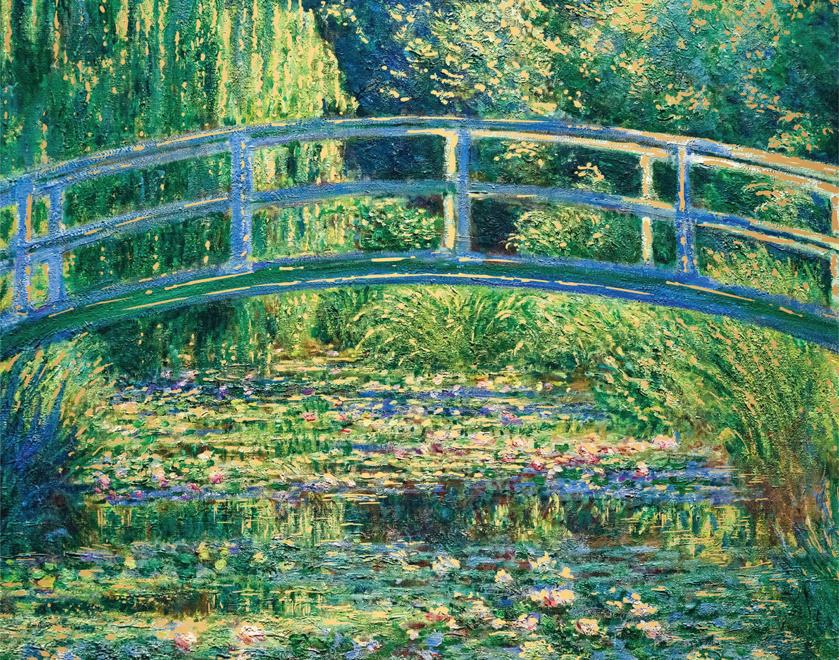 Mindbogglers Gold 1000pc Puzzle - Bridge Over a Pond of Water Lilies
