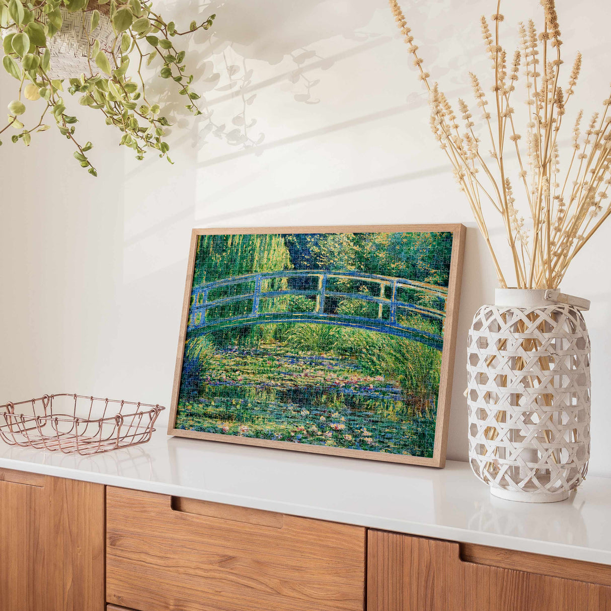 Mindbogglers Gold 1000pc Puzzle - Bridge Over a Pond of Water Lilies
