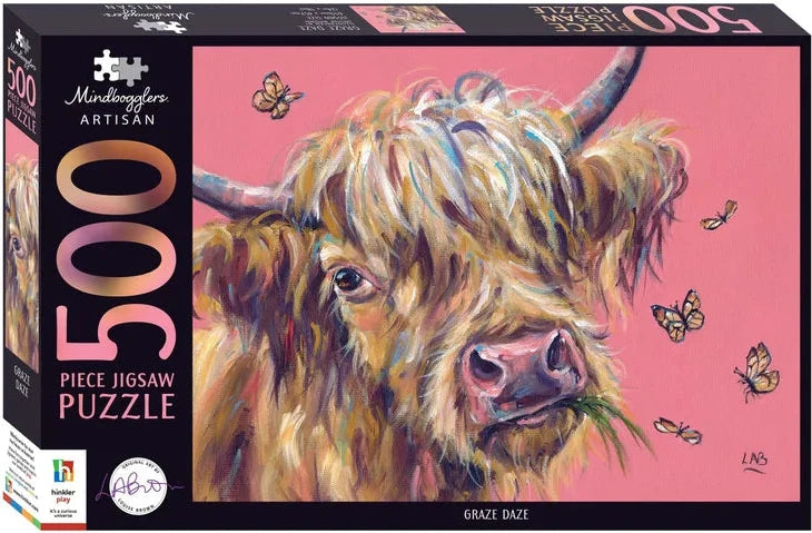 Mindbogglers Artisan 500pc Jigsaw Pink Cow
